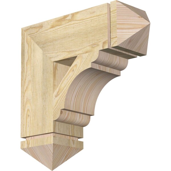 Ekena Millwork Olympic Arts & Crafts Rough Sawn Bracket, Douglas Fir, 6"W x 20"D x 20"H BKT06X20X20OLY03RDF - main
